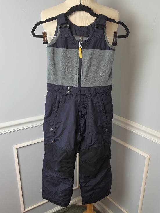 Lands' End Other - LANDS' END Navy Blue Gray Fleece Adjustable Straps Gorpcore Winter Snow Bibs 6